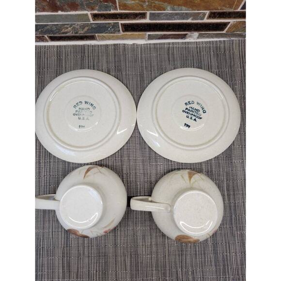2 Vintage Random Harvest, Red Wing Pottery, Cup & Saucer, Futura Shape 1955 - Picture 5 of 5